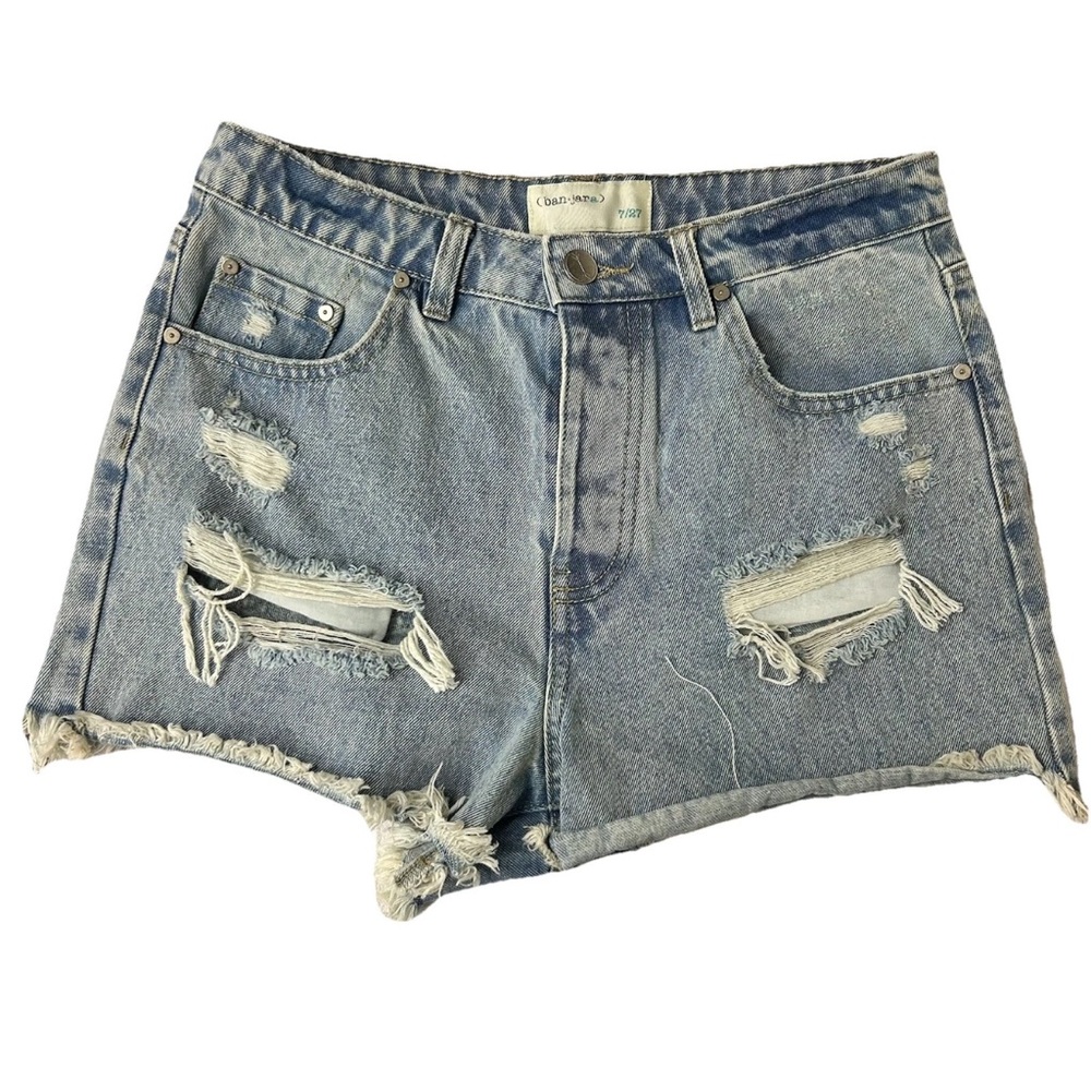 Banjara‎ Super High Rise Button Fly Distressed Jean Shorts | Size 7/27